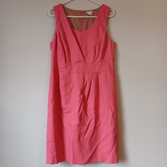 J. Crew Coral Sheath Dress Size 12 - Picture 1 of 4